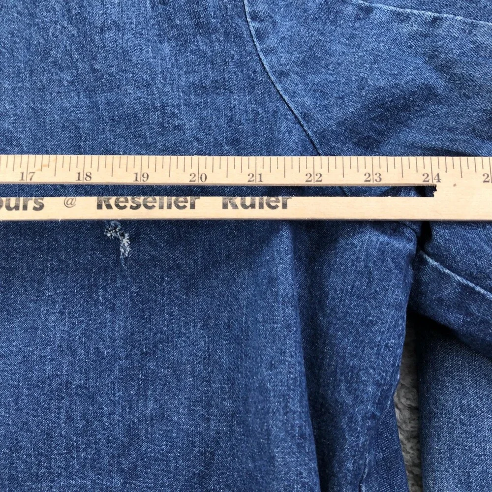 Vintage Denim Coat Mens 48 Blue Blanket Lined Chore Corduroy Collar USA Workwear